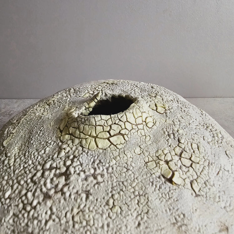 Efeso / vaso in grès rosso stratificato bianco