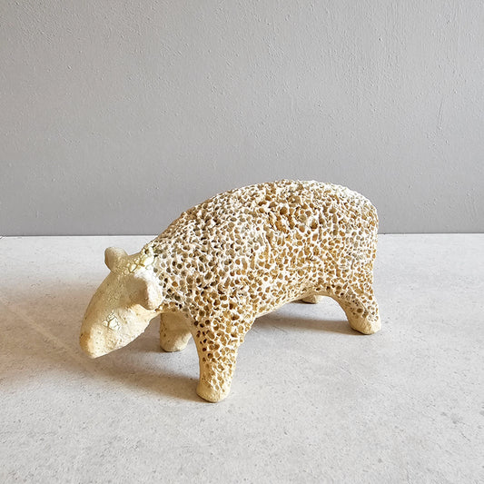 Animale / grès crema e smalti vulcanici