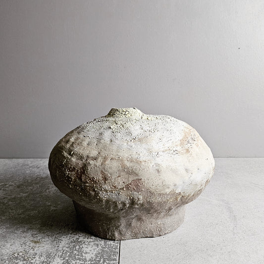 Efeso / vaso in grès rosso stratificato bianco