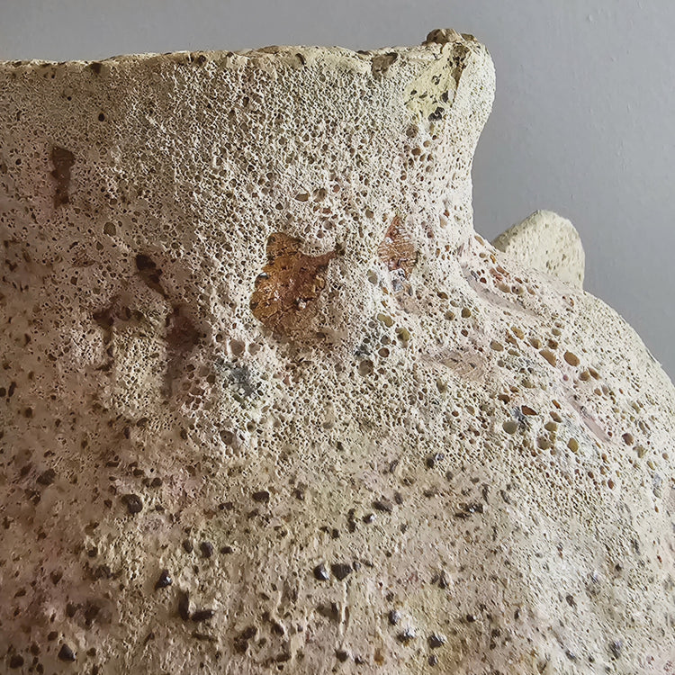 Fenice / vaso in grès rosso stratificato