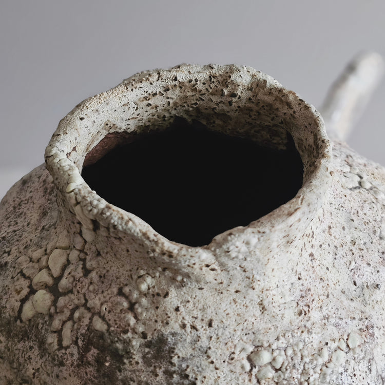 Fenice / vaso in grès rosso stratificato