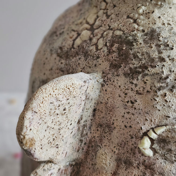 Fenice / vaso in grès rosso stratificato