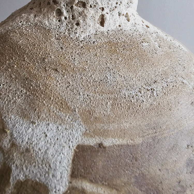 Efeso / vaso in grès rosso stratificato bianco