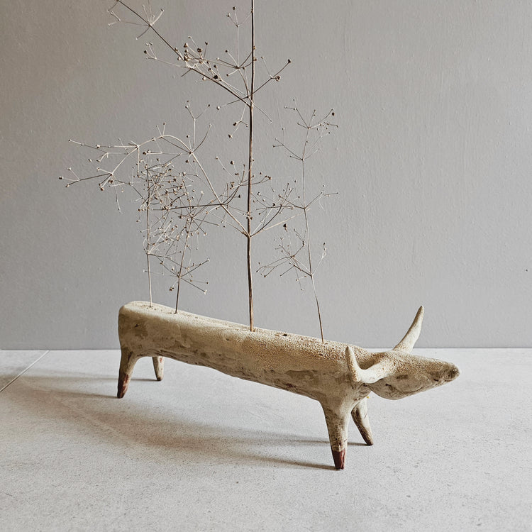 Animale / grès crema e smalti vulcanici