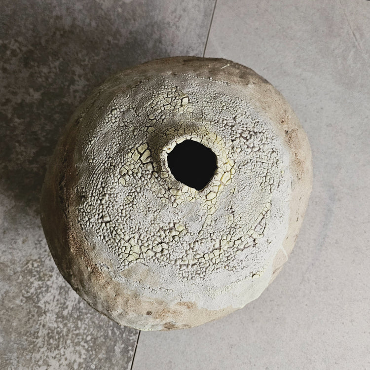 Efeso / vaso in grès rosso stratificato bianco