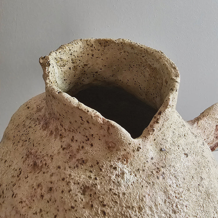 Fenice / vaso in grès rosso stratificato