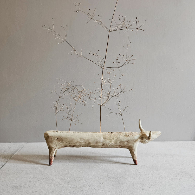 Animale / grès crema e smalti vulcanici